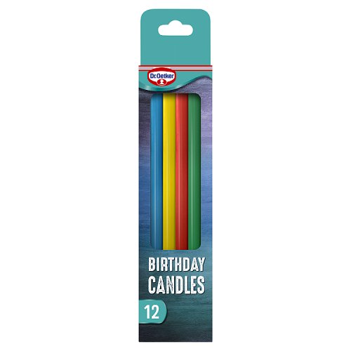 Dr Oetker Rainbow Birthday Candles 12s pack shot