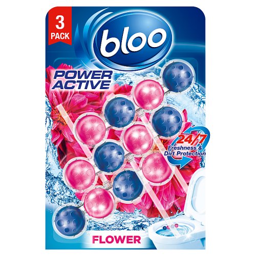 Bloo Power Active 3x50g Toilet Block Flower 3 Pack pack shot