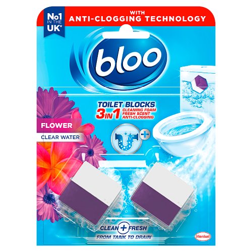 Bloo 2x50g Toilet Cistern Cube Flowers pack shot