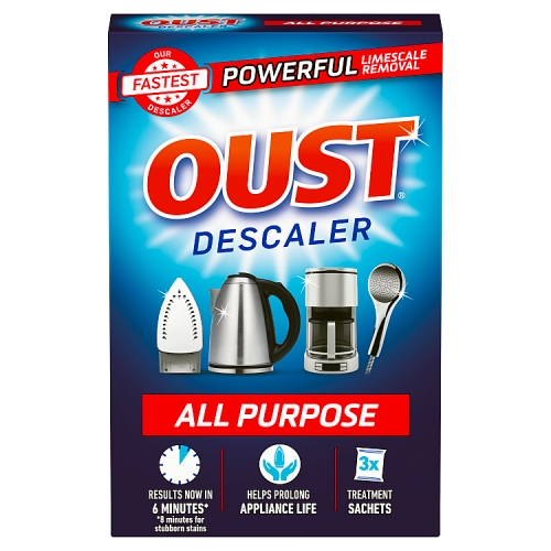 Oust 3x25ml All Purpose Descaler Sachet pack shot