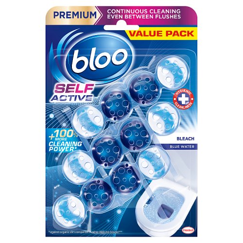 Bloo Self Active 3x50g Toilet Block Bleach pack shot