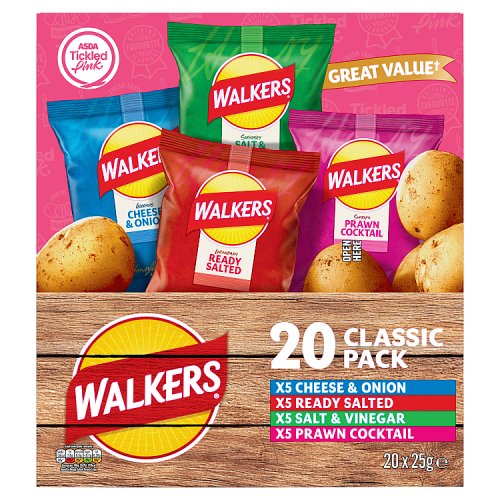 Walkers Classic Box 20pk (20 x 25g) 500g pack shot