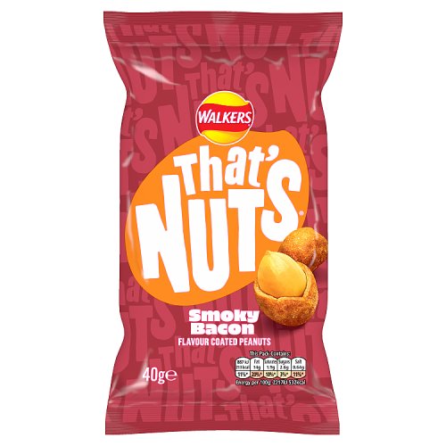 That's Nuts Walkers Smoky Bacon Coated Peanuts 40g pack shot