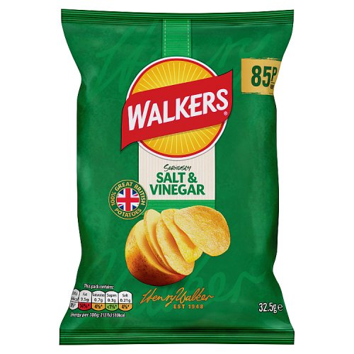 Walkers Salt & Vinegar 32.5g PMP pack shot