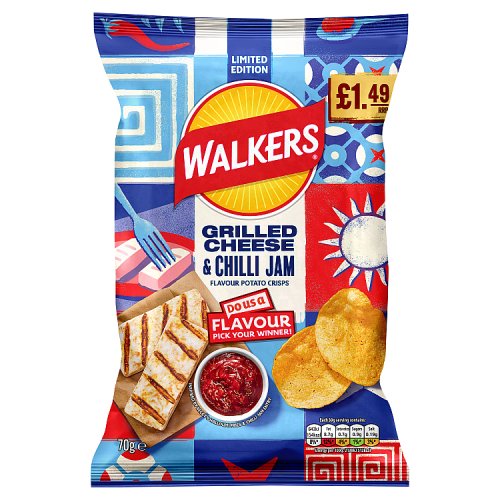 Walkers Grilled Cheese & Chilli Jam 70g PMP pack shot