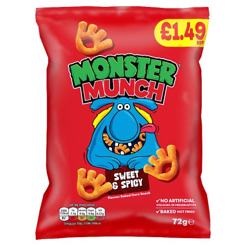 Monster Munch Sweet & Spicy Flamin Hot 72g PMP pack shot