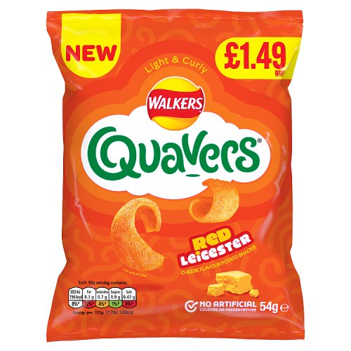 Quavers Red Leicester Cheese 54g PMP pack shot