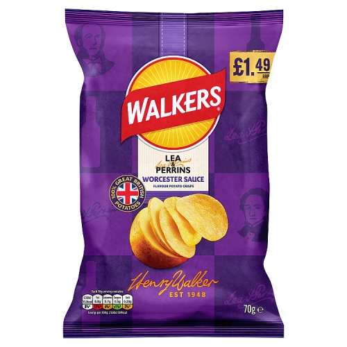 Walkers Worcester Sauce with Lea and Perrins 70g PMP pack shot
