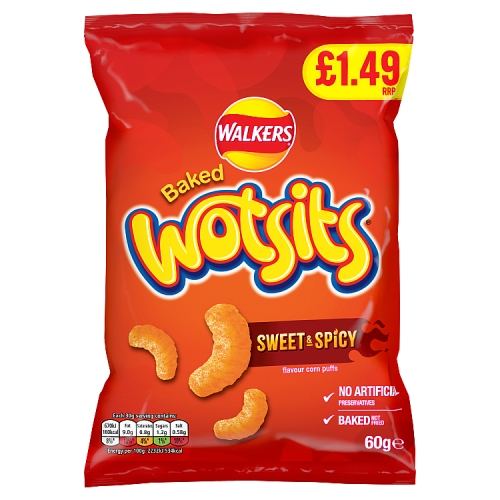 Walkers Wotsits Sweet & Spicy Flamin Hot 60g PMP pack shot
