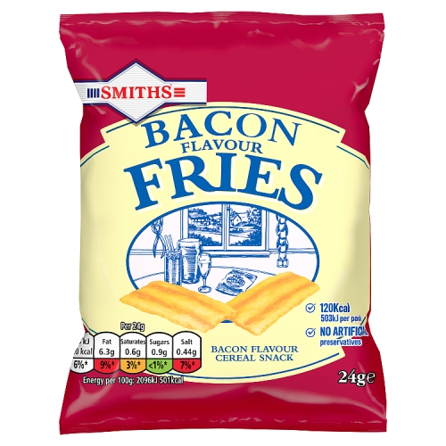 Smiths Fries Bacon  Snacks Crisps 24g pack shot