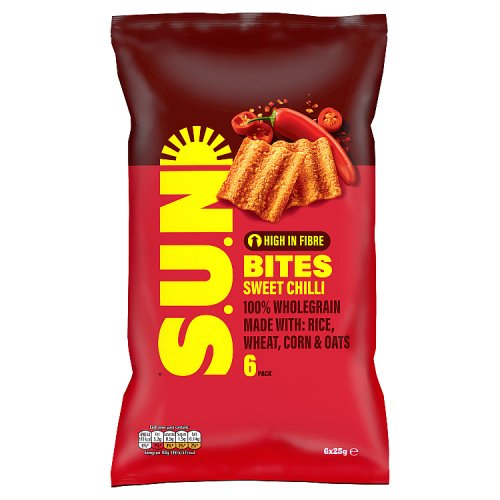 Walkers Sunbites Sun Ripened Sweet Chilli 6pk (6 x 25g) pack shot