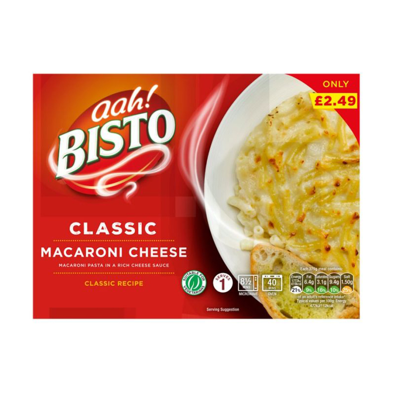 Bisto Macaroni Cheese 375g PM £2.49 pack shot