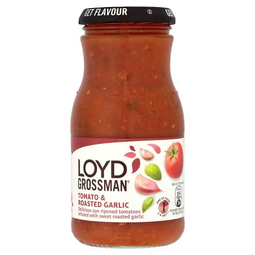 Loyd Grossman Tomato & Roasted Garlic Sauce 350g pack shot