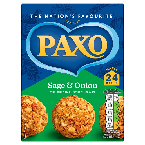Paxo Sage & Onion Stuffing 340g pack shot