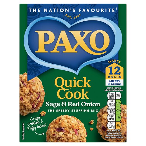 Paxo Quick Cook Sage & Onion Stuffing (12 Balls) 150g pack shot