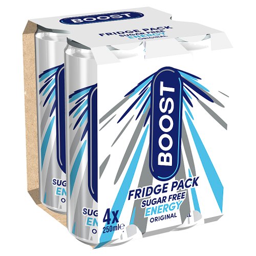Boost Energy Sugar Free 4 Pk 4X250Ml pack shot