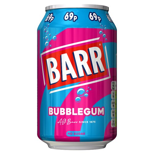 Barr Bubblegum 330ml PMP pack shot