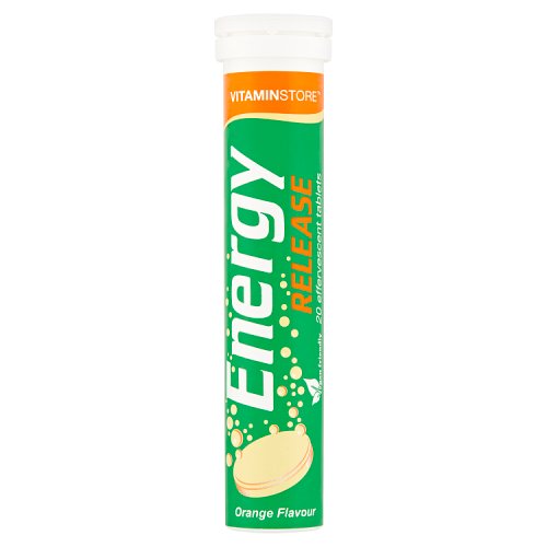 Effervescent Energy Release Tablets Orange Flavour pack shot
