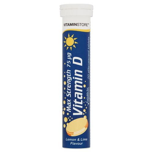 Effervescent Vitamin D 75UG Tablets Lemon & Lime 20's pack shot