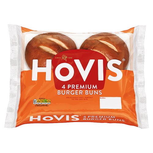 HOVIS PREMIUM BURGER BUNS 4PK pack shot