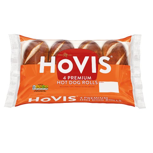 HOVIS PREMIUM HOT DOG ROLLS 4PK pack shot