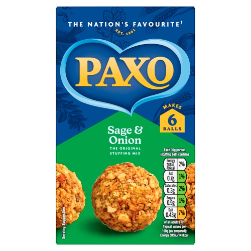 Paxo Sage & Onion Stuffing 85g pack shot
