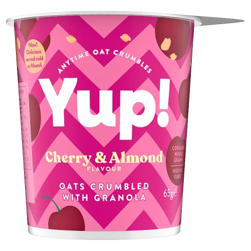 Yup! Cherry & Almond Crumbled Oats with Granola 65g pack shot