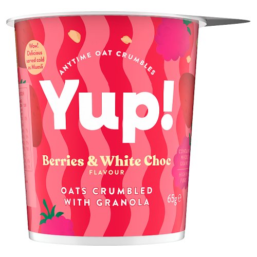 Yup! Berries & White Chocolate Crumbled Oats with Granola 65g pack shot