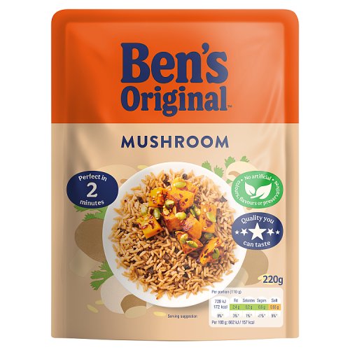 Bens Original RTH Rice Mushroom 220g pack shot