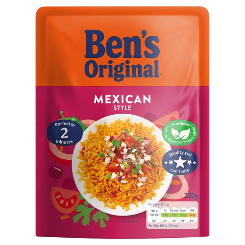 Bens Original Mexican Style Microwave Rice 220g pack shot