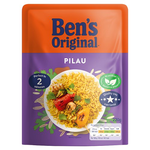 Bens Original Pilau Microwave Rice 220g pack shot
