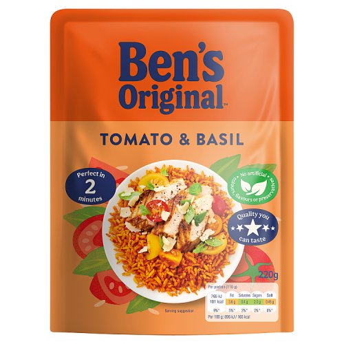 Bens Original RTH Rice Tomato & Basil 220g pack shot