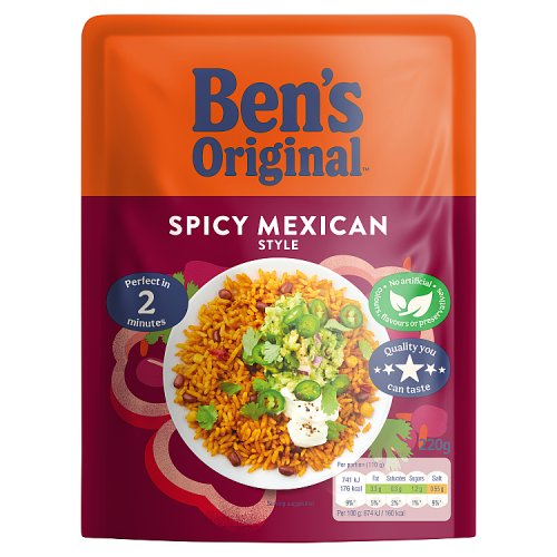 Bens Original Spicy Mexican Microwave Rice 220g pack shot