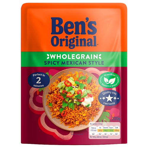 Bens Original RTH Wholegrain Rice Spicy Mexican 220g pack shot
