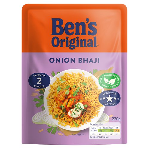 Bens Original RTH Rice Onion Bhaji 220g pack shot