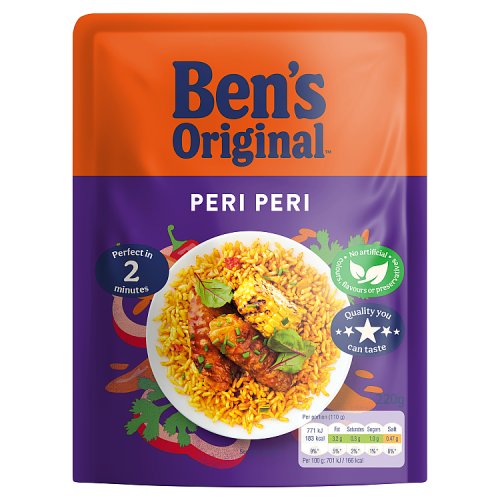 Bens Original Special Peri Peri Microwave Rice 220g pack shot
