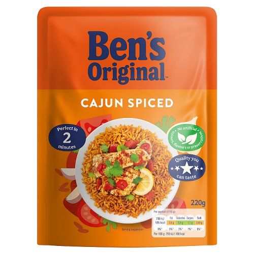 Bens Original RTH Rice Cajun Spiced 220g pack shot