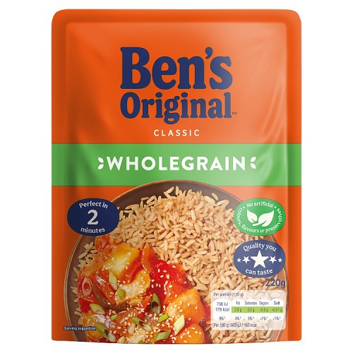 Ben's Original Microwave Rice Wholegrain 220g pack shot