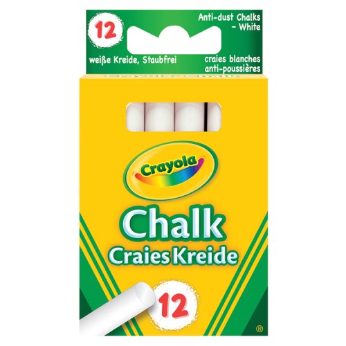 Crayola Anti Dust White Chalk - 12 Pack pack shot