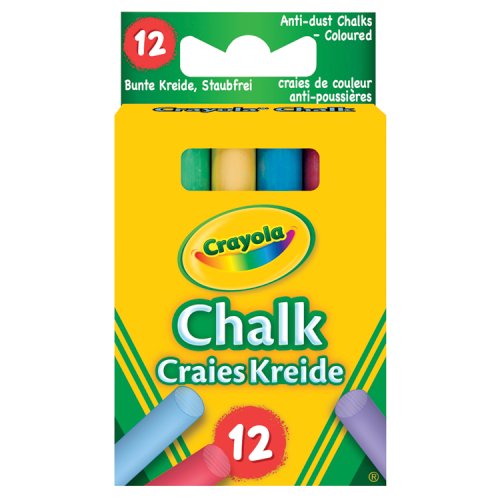 Crayola Anti Dust Coloured Chalk - 12 Pack pack shot