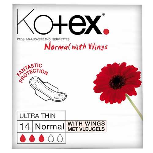 Kotex Ultra Thin Normal With Wings - 14 Pack pack shot