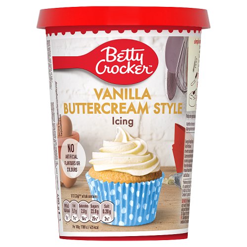 Betty Crocker Icings Butter Cream Vanilla 6x400g pack shot