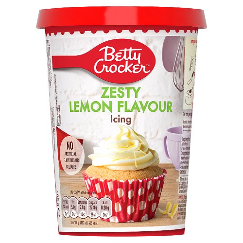Betty Crocker Icing Zesty Lemon 6x400g pack shot
