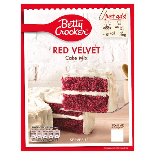 Betty Crocker Red Velvet Cake Mix 6x425g pack shot