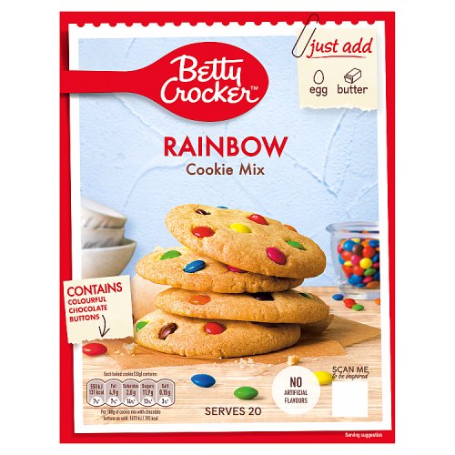 Betty Crocker Rainbow Cookie Mix 20s (20 x 24.75g) 495g pack shot