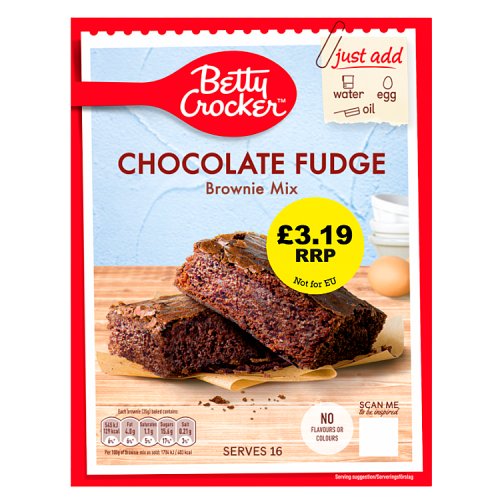 Betty Crocker Sharing Treats Chocolate Fudge Brownie 4x415g PMP £3.19 pack shot