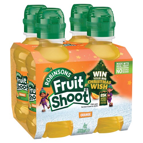Robinsons Fruit Shoot Orange NAS 4pk (4 x 200ml) pack shot