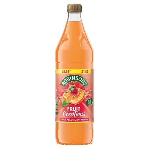 Robinsons Creations Peach & Rasp 750ml PMP pack shot
