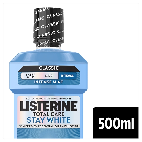 Listerine Mouthwash 500ml Stay White pack shot