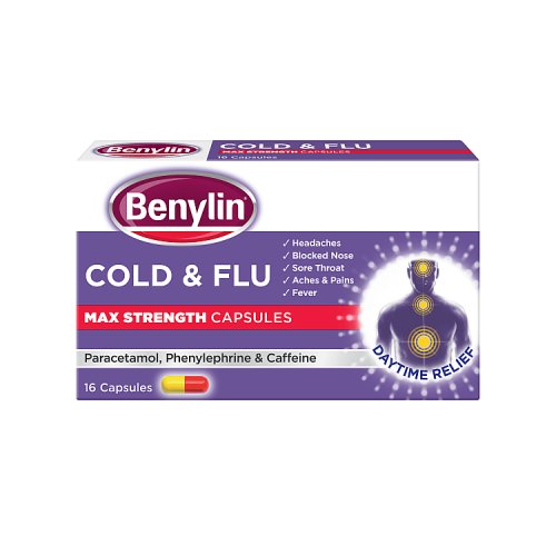 Benylin Cold & Flu Max Strength 16s 6 for 5 pack shot